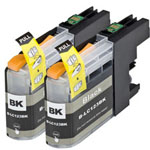 2 stuks Brother LC123 (LC121) inktcartridges zwart hoge capaciteit (Ink Hero Huismerk)