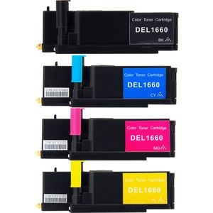 Ink Hero huismerk Dell C1660W Multipack tonercartridges – 1x zwart + 3 kleuren