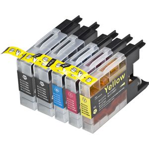 Ink Hero huismerk Brother LC1280 Multipack inktcartridges – 2x zwart + 3 kleuren, extra hoge capaciteit