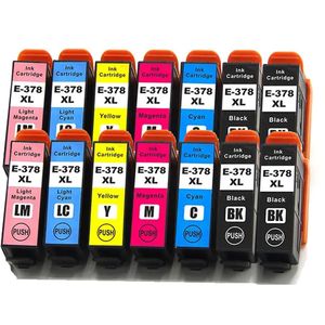 Ink Hero Epson 378XL Multipack inktcartridges zwart, cyaan, magenta, geel, lichtcyaan en lichtmagenta – 14 stuks, hoge capaciteit