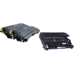 Ink Hero Brother TN2120 & DR2100 toner- en drumset – 2 tonercartridges zwart + 1 drumeenheid, 3 stuks