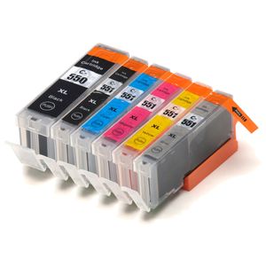 Ink Hero huismerk Canon PGI-550XL & CLI-551XL Multipack inktcartridges – 1x zwart + 1x cyaan + 1x magenta + 1x geel + 1x pigmentzwart + 1x grijs, hoge capaciteit