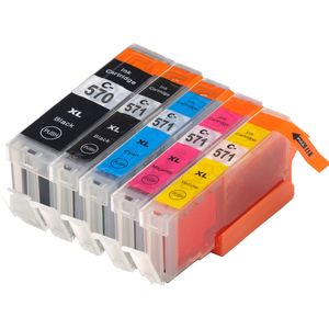 Ink Hero huismerk Canon PGI-570XL & CLI-571XL Multipack inktcartridges – 1x zwart + 1x cyaan + 1x magenta + 1x geel + 1x pigmentzwart, hoge capaciteit
