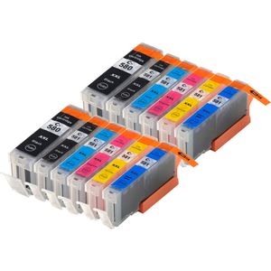 Ink Hero Canon PGI-580XXL & CLI-581XXL Multipack inktcartridges zwart, cyaan, magenta, geel, pigmentzwart en fotoblauw – 12 stuks, superhoge capaciteit
