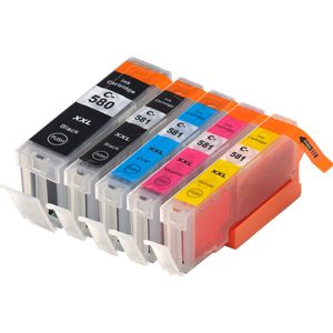 Ink Hero Canon PGI-580XXL & CLI-581XXL Multipack inktcartridges zwart, cyaan, magenta, geel en pigmentzwart – 5 stuks, superhoge capaciteit