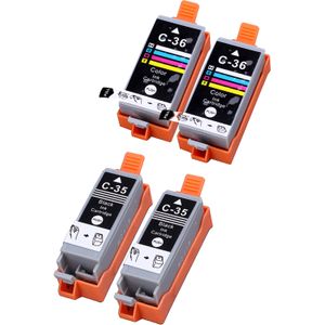 Ink Hero Canon PGI-35 & CLI-36 Multipack inktcartridges zwart en kleur – 4 stuks