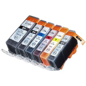Ink Hero huismerk vervangt Canon PGI-520 & CLI-521 – inktcartridges, 1x zwart + 1x cyaan + 1x magenta + 1x geel + 1x pigmentzwart + 1x grijs