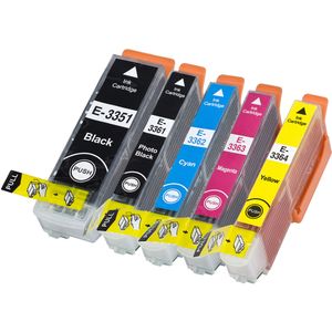 Ink Hero huismerk vervangt Epson 33XL – inktcartridges, 1x zwart + 1x cyaan + 1x magenta + 1x geel + 1x fotozwart, hoge capaciteit