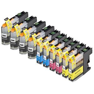 Ink Hero huismerk vervangt Brother LC123 – inktcartridges, 4x zwart + 2x cyaan + 2x magenta + 2x geel, hoge capaciteit (vervangt LC121)