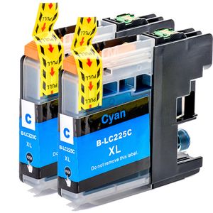 Ink Hero Brother LC225C Multipack inktcartridges cyaan – 2 stuks, superhoge capaciteit