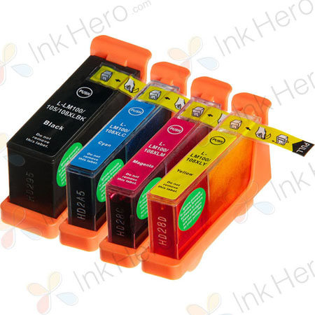 4 stuks Lexmark 100XL inktcartridges hoge capaciteit (Ink Hero Huismerk)