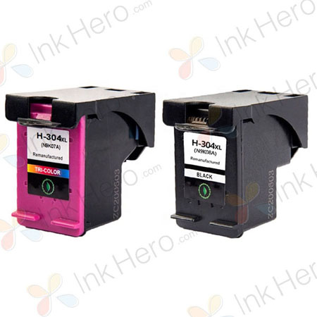 2 stuks HP 304XL inktcartridges hoge capaciteit (Ink Hero Huismerk)