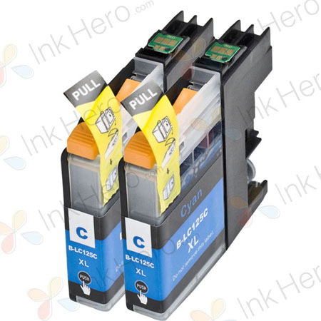 2 stuks Brother LC125C inktcartridges cyaan super hoge capaciteit (Ink Hero Huismerk)