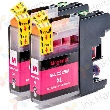 2 stuks Brother LC225M inktcartridges magenta super hoge capaciteit (Ink Hero Huismerk)