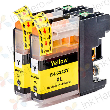2 stuks Brother LC225Y inktcartridges geel super hoge capaciteit (Ink Hero Huismerk)