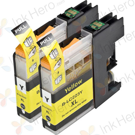 2 stuks Brother LC223 (LC221) inktcartridges geel hoge capaciteit (Ink Hero Huismerk)